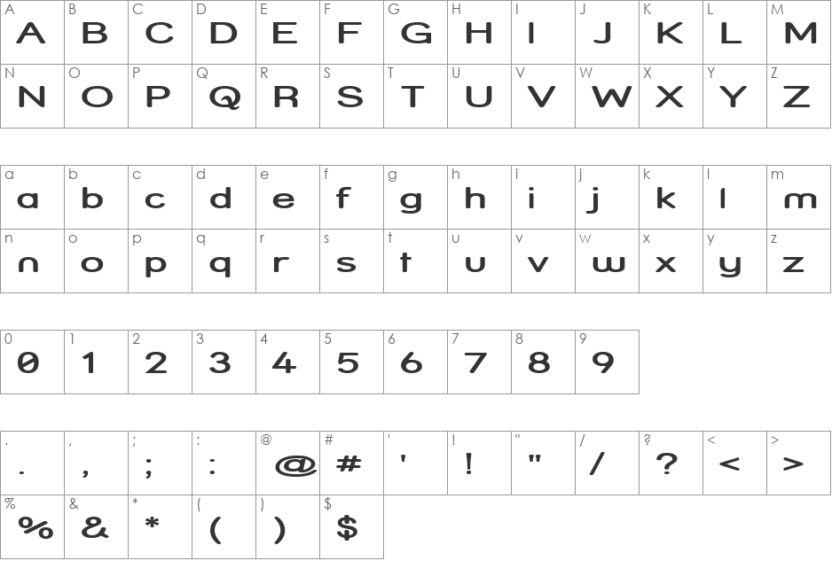 Street  SemiBold Compressed font character map preview