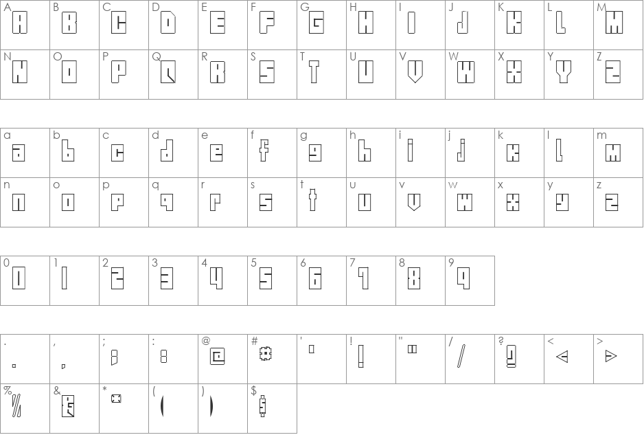 Street Block font character map preview