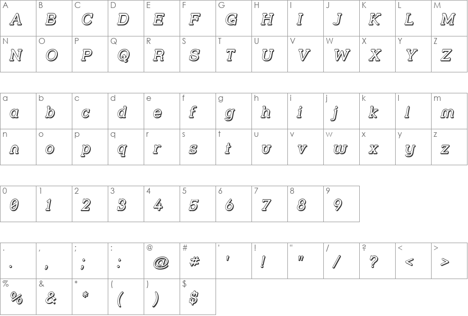 Street Slab - 3D font character map preview