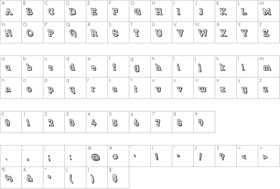 Street Slab - Fortuna Rev font character map preview