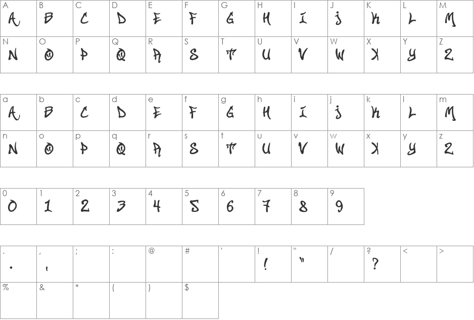 Street Soul font character map preview