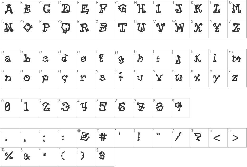 Street Voice!! font character map preview