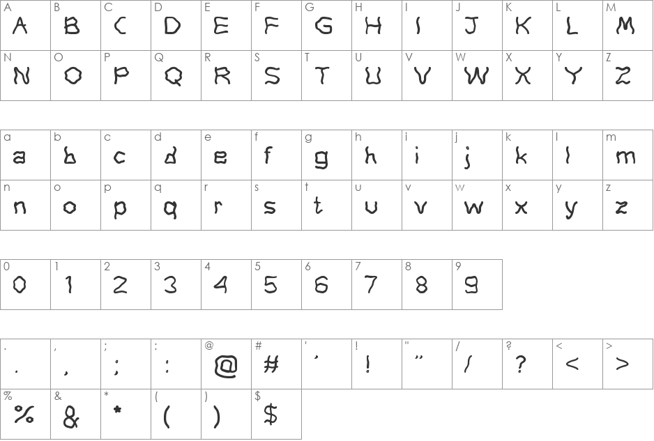 stretchy rubber font character map preview
