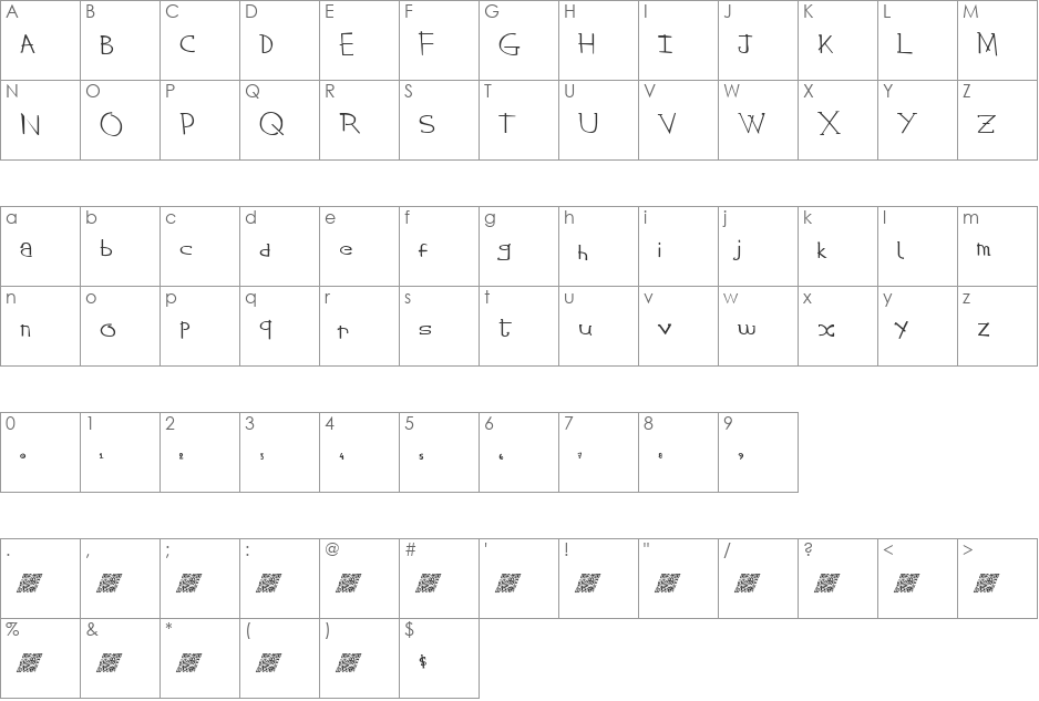 StringTheory font character map preview