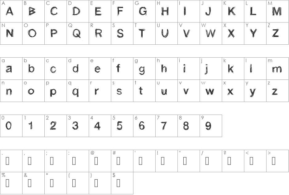 Stroke font character map preview