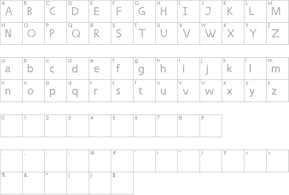 Strong Leaf font character map preview