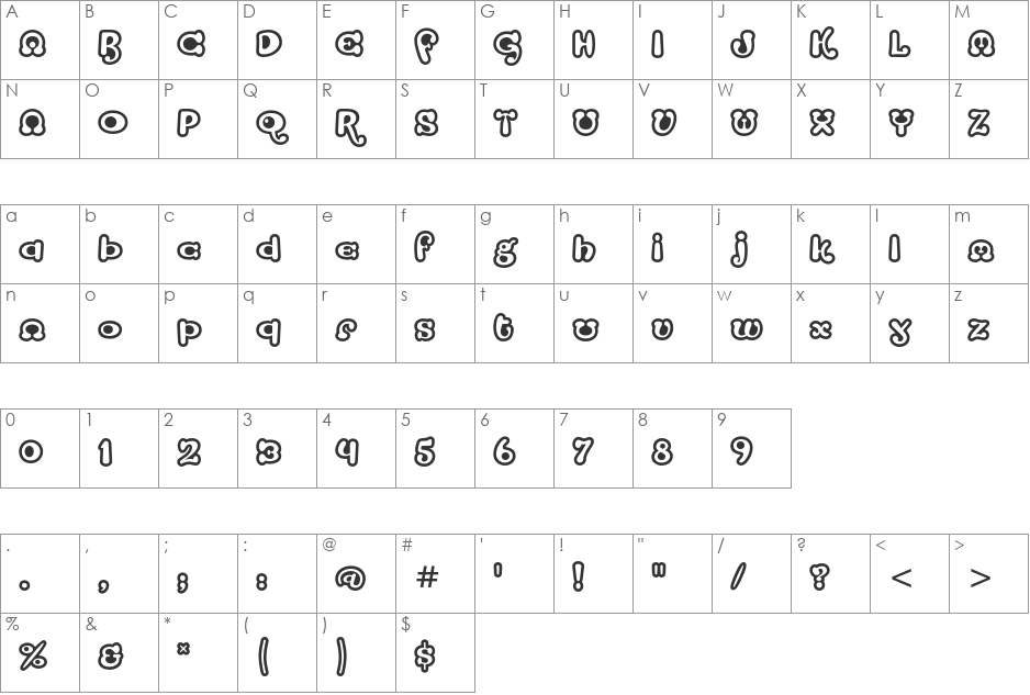 Strumpf Std font character map preview