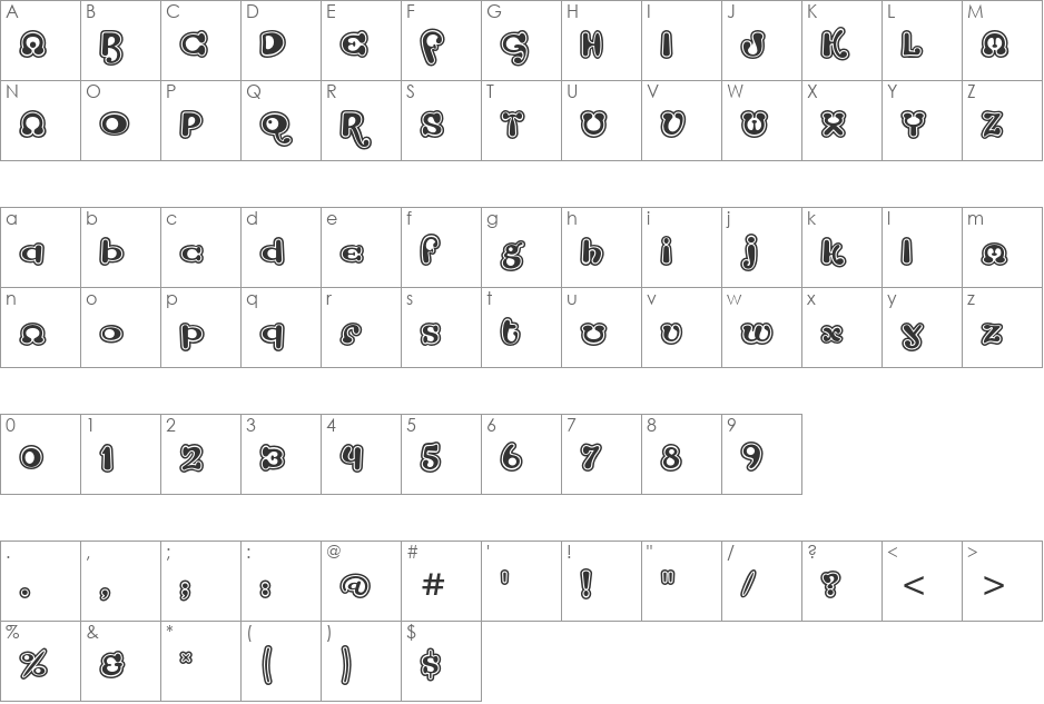 Strumpf Std font character map preview