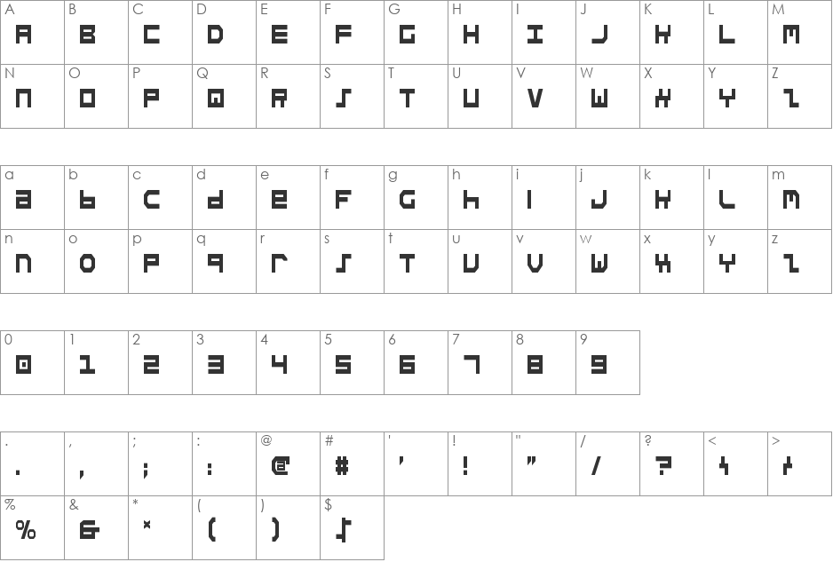 Stuntman Condensed font character map preview