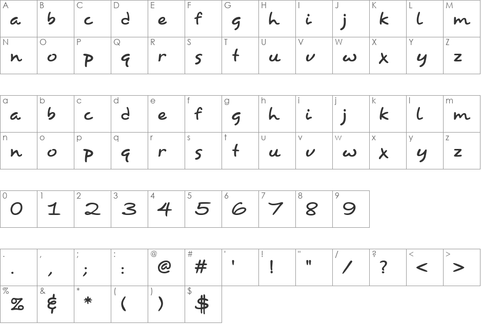 SU Marker J Low font character map preview