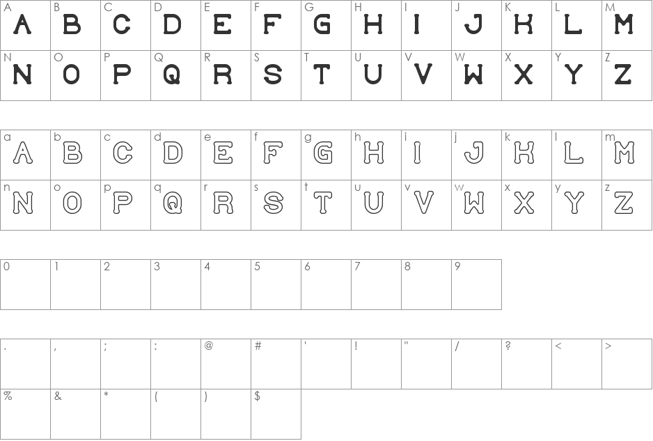 SUBMIT TO faith font character map preview