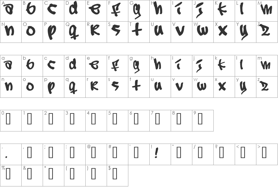 Subway graph font character map preview