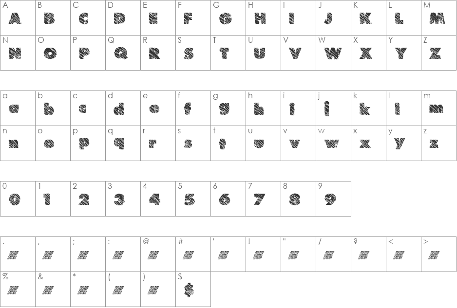 SuchFrosting font character map preview