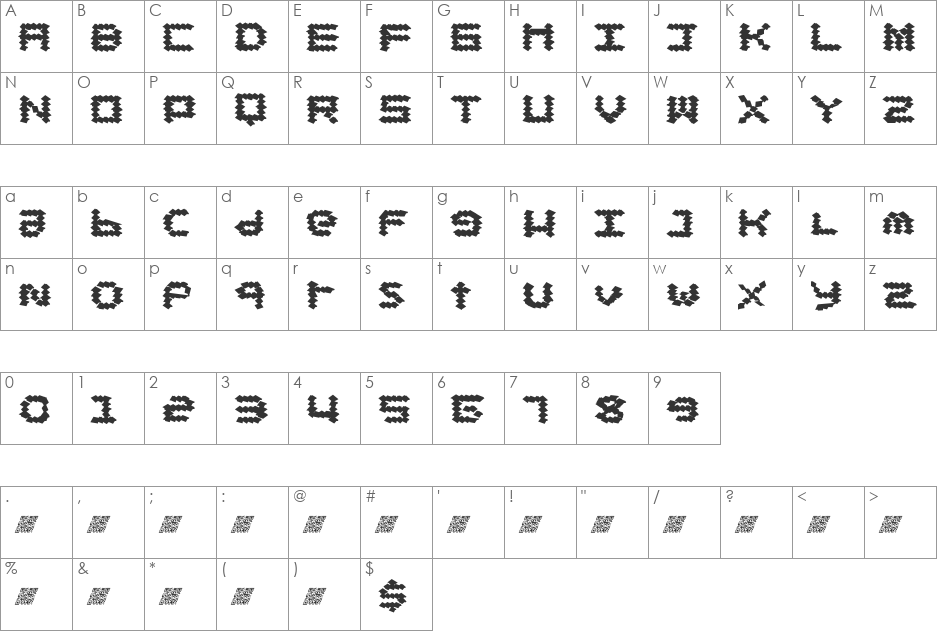 SuchMoney font character map preview