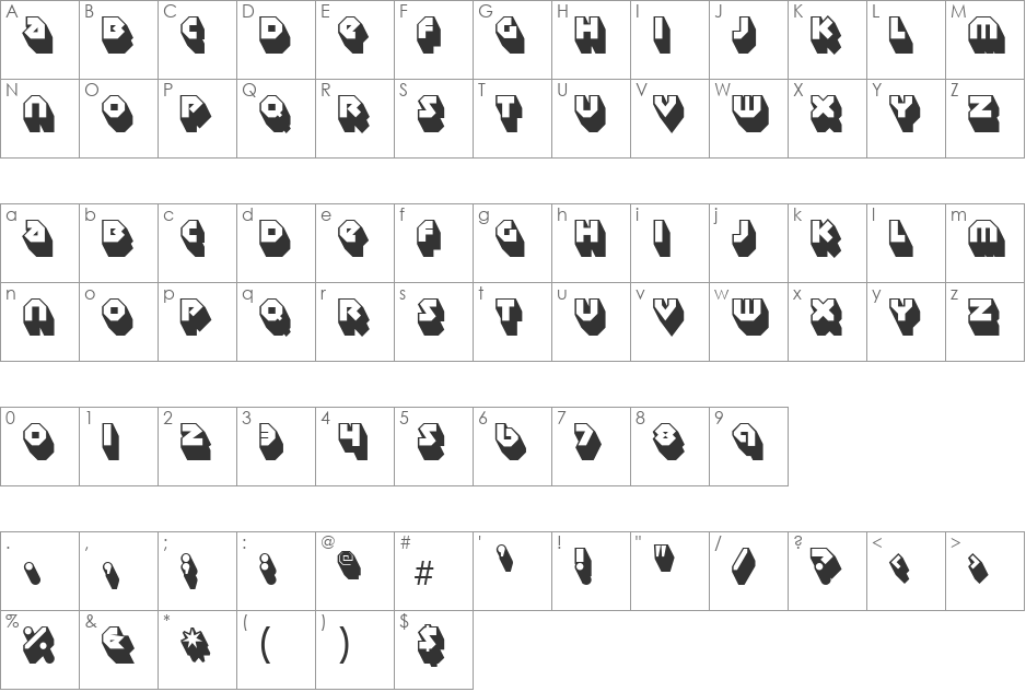 Sudbury Basin font character map preview