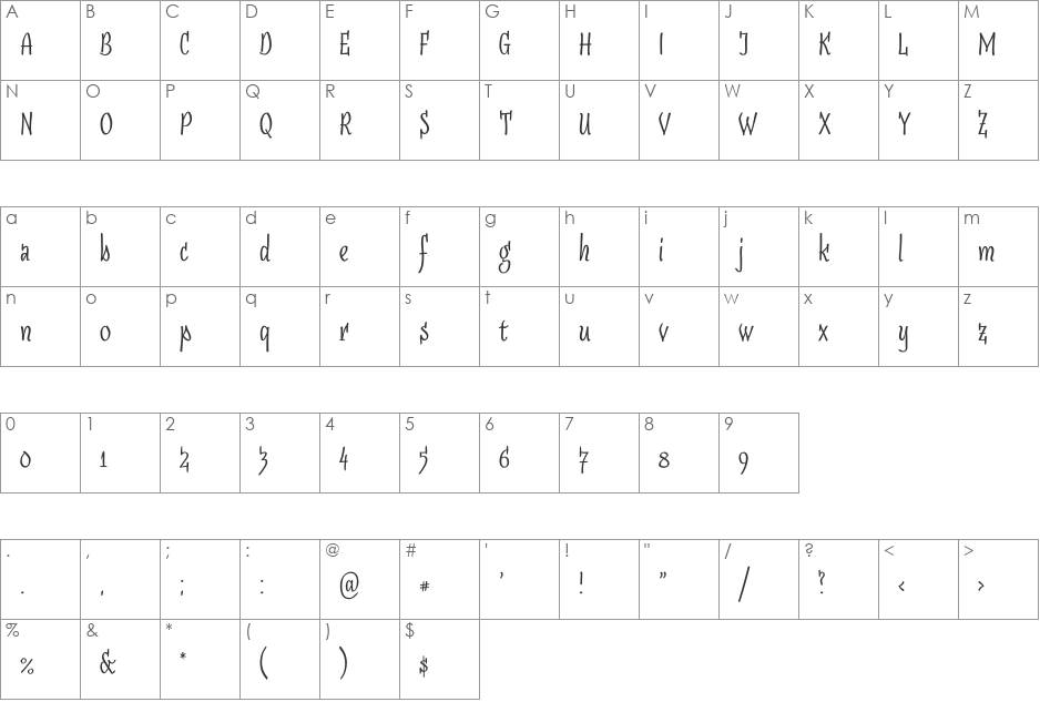 SudegnakNo3 font character map preview