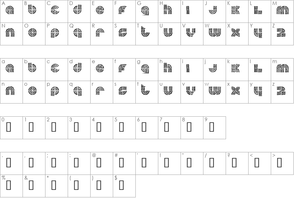 sueca font character map preview