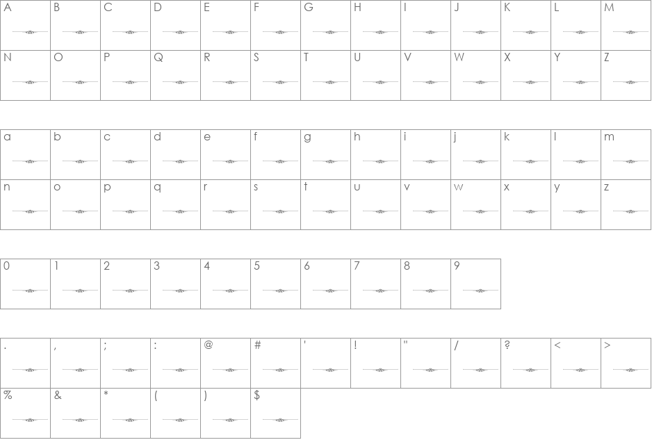 Sughayer Separates_26 font character map preview