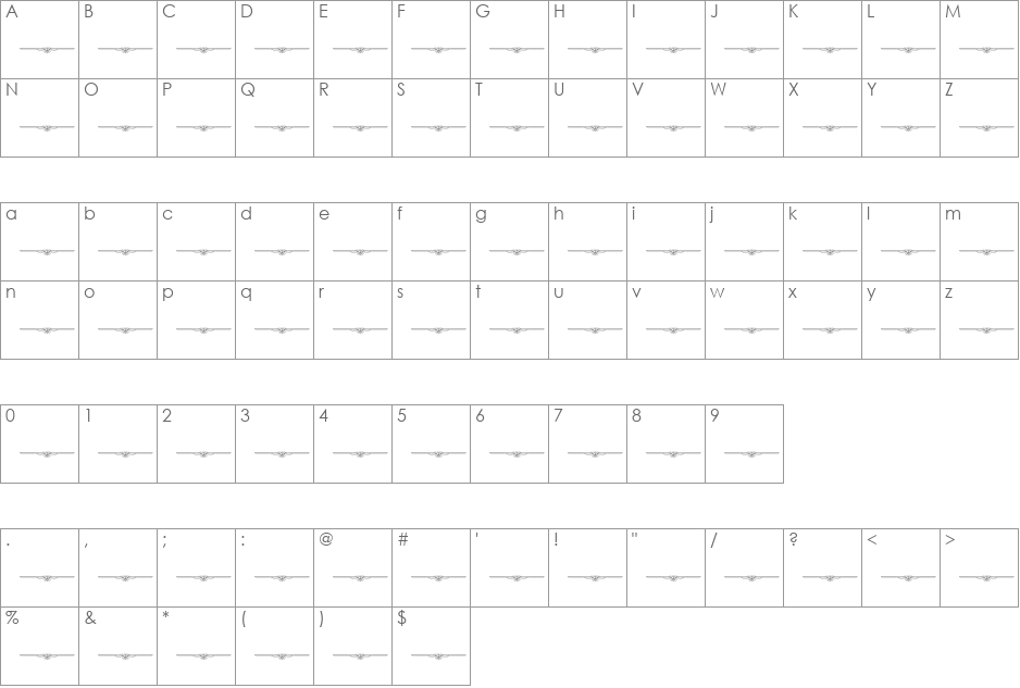 Sughayer Separates_27 font character map preview