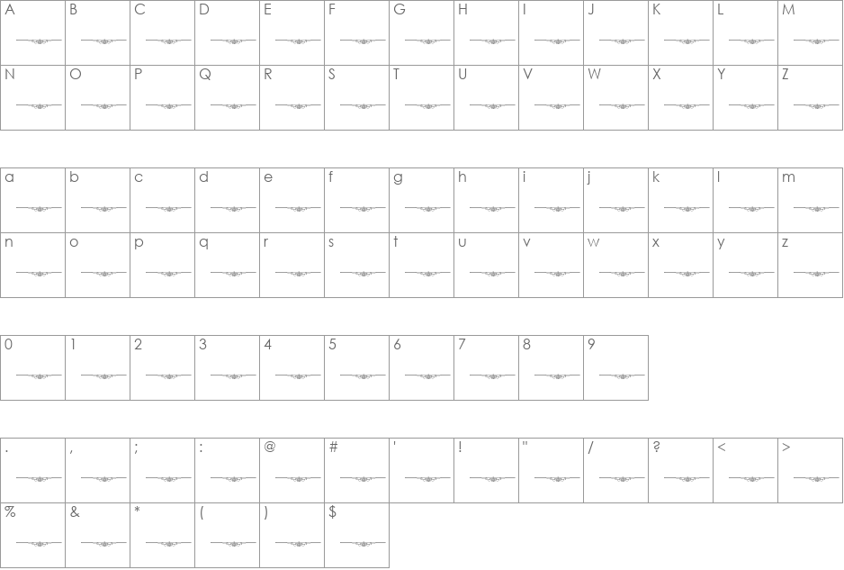 Sughayer Separates_28 font character map preview