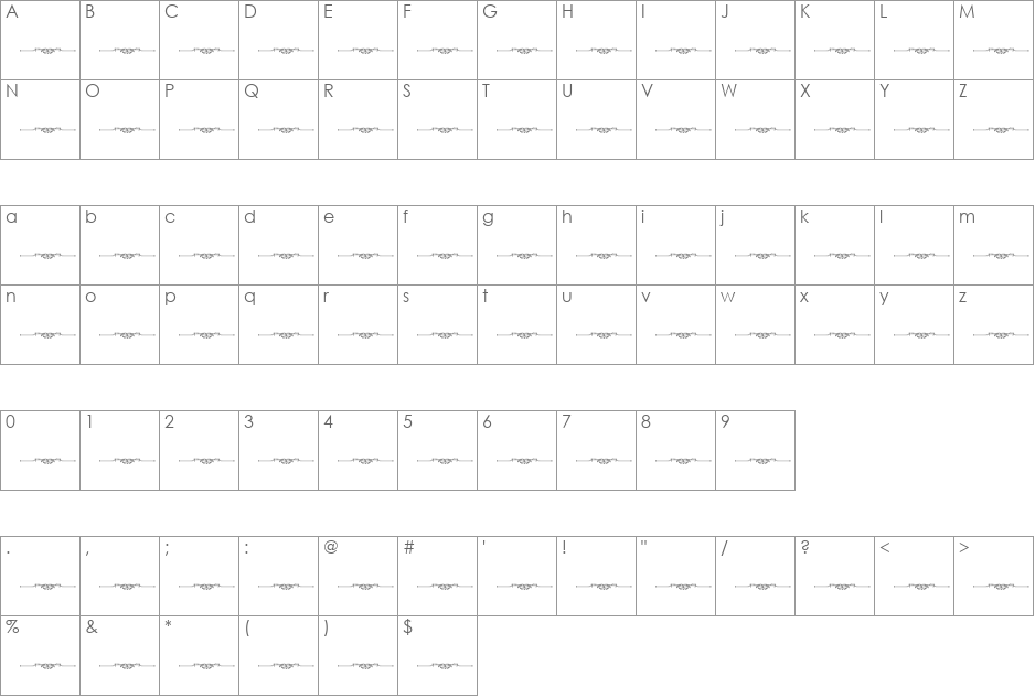 Sughayer Separates_29 font character map preview
