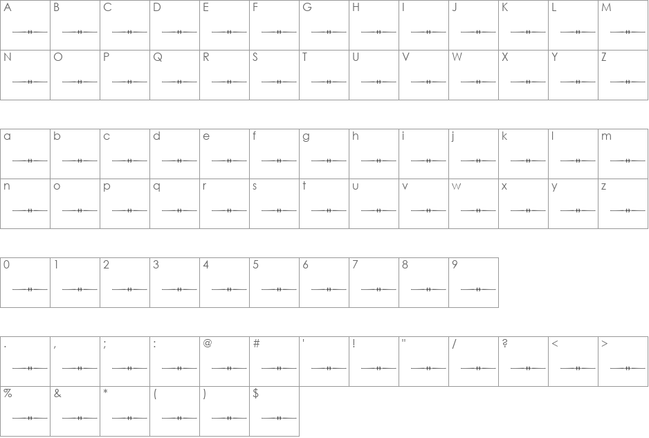 Sughayer Separates_30 font character map preview