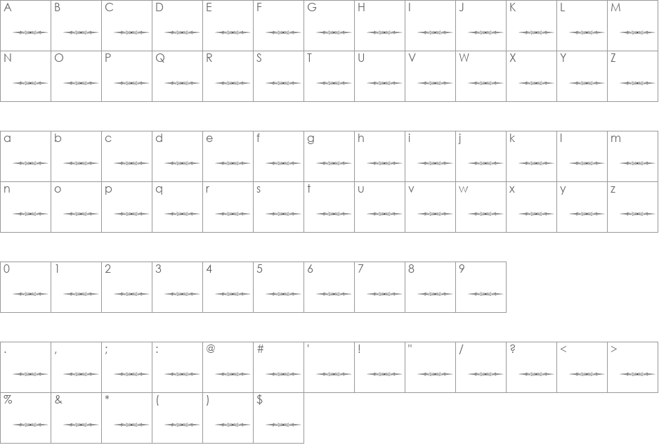 Sughayer Separates_32 font character map preview