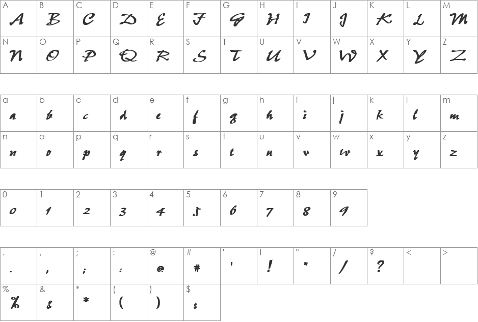 Suicidal 3 font character map preview