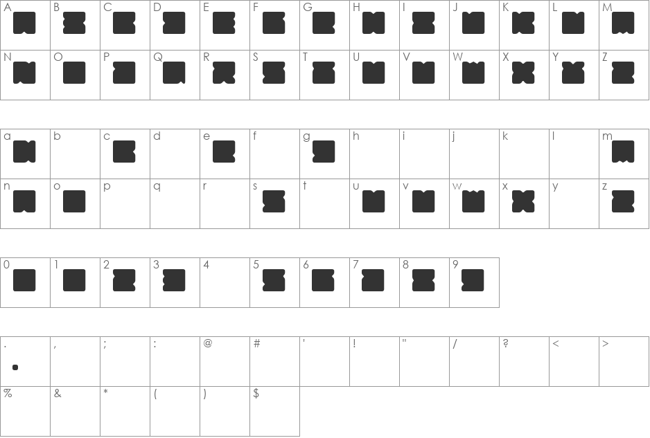 Suihou font character map preview