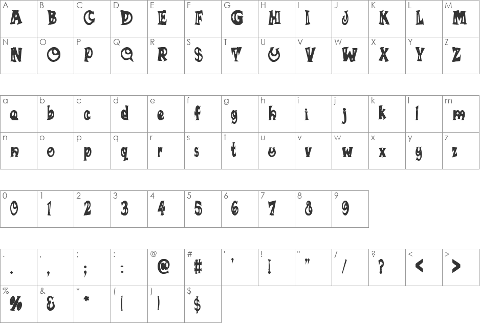 SUMANANKI font character map preview