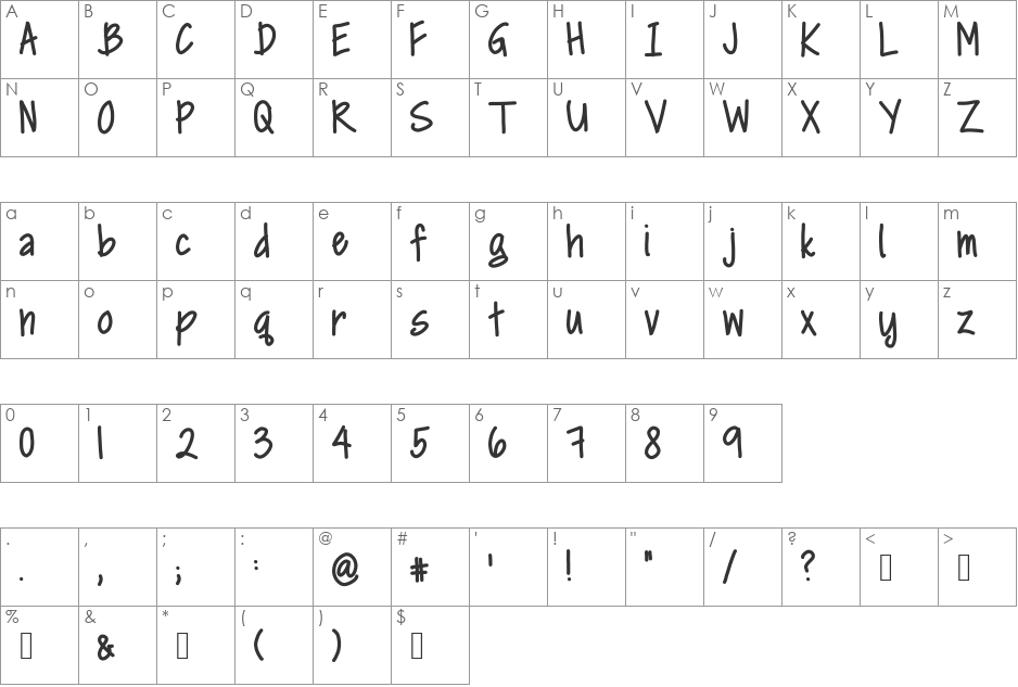 summer time BBQ font character map preview