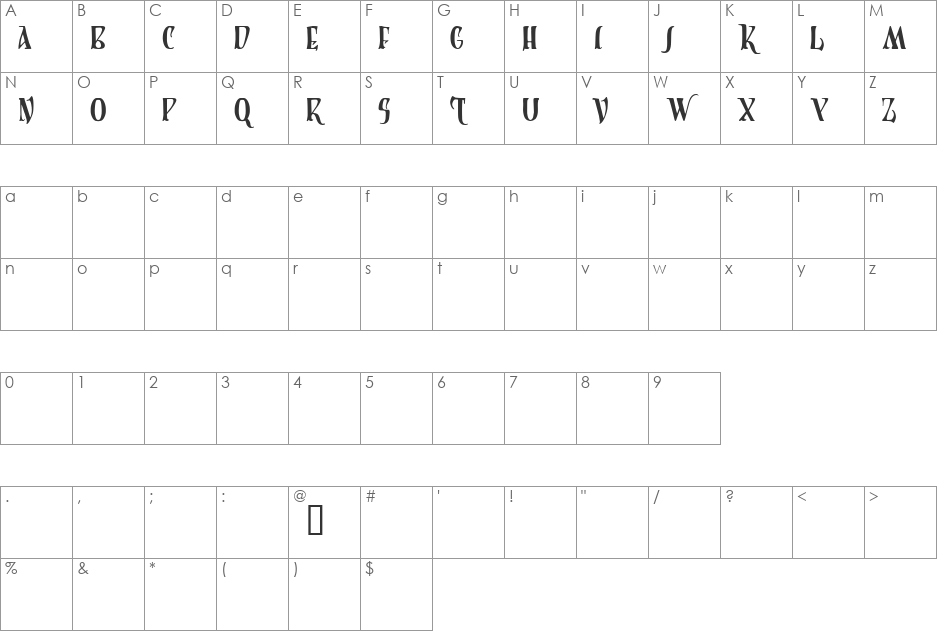 Summerisle Demo font character map preview