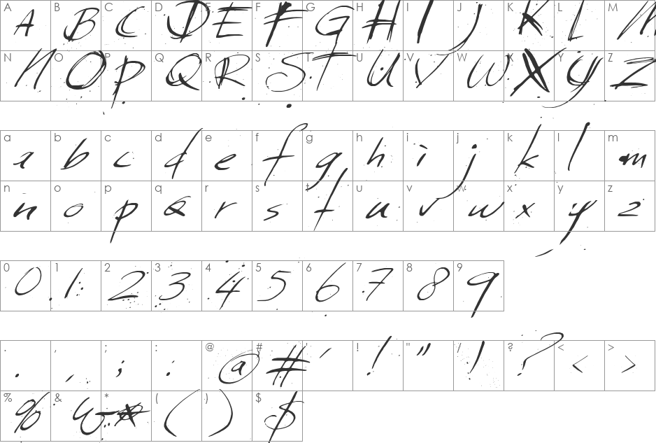 Sunday  Monday font character map preview