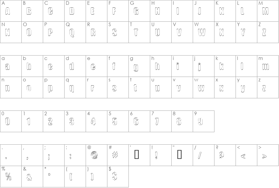 sunday funnies font character map preview