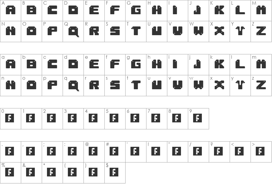 Sung font character map preview