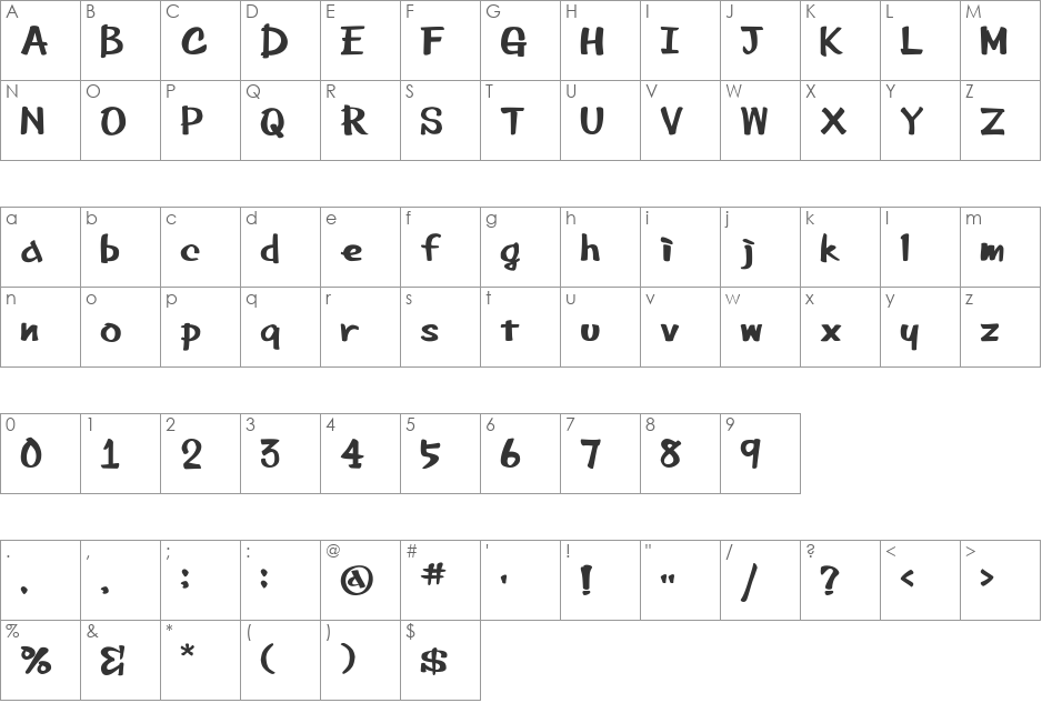 Bee Marker Ink font character map preview