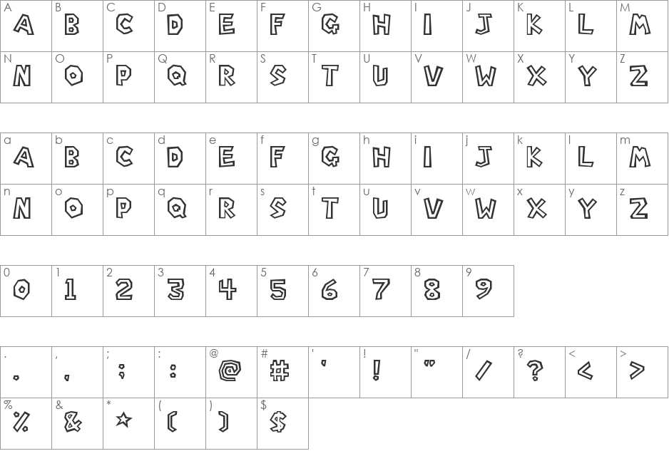 Super Mario Bros. font character map preview