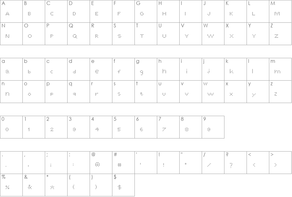 super stars font character map preview