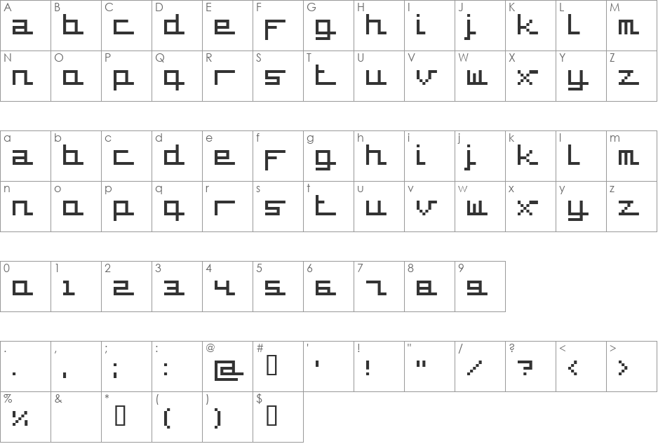 supercar font character map preview