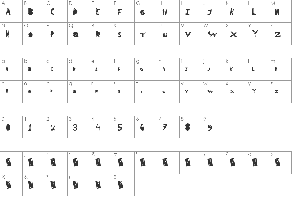 SuperDrag font character map preview