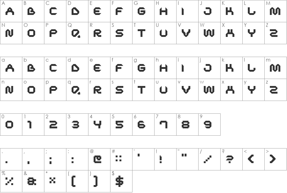 superfluid font character map preview