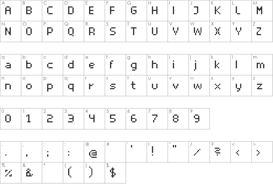 superhelio font character map preview