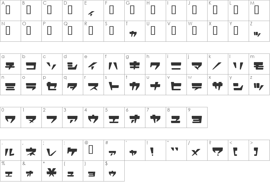 SuperLovelyN font character map preview