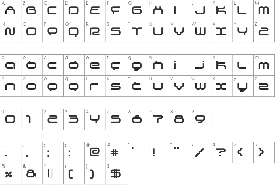 supersonic font character map preview