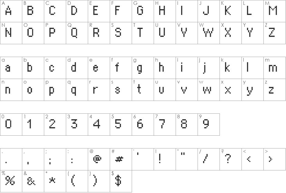 supertext font character map preview