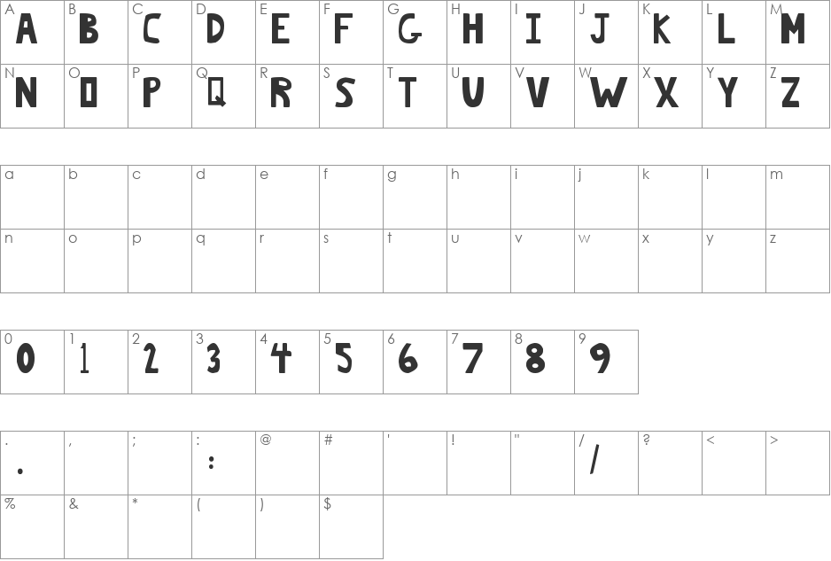 beep beep beep font character map preview