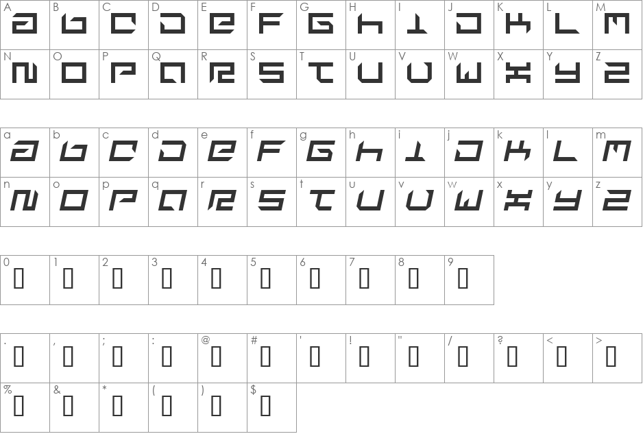 suplex font character map preview