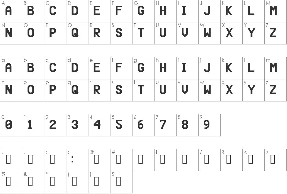 Beer font character map preview