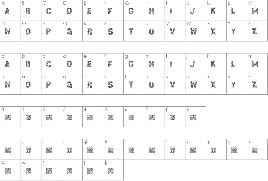 SurfPoint font character map preview