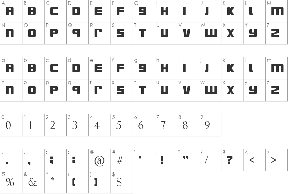 SurfsUp font character map preview